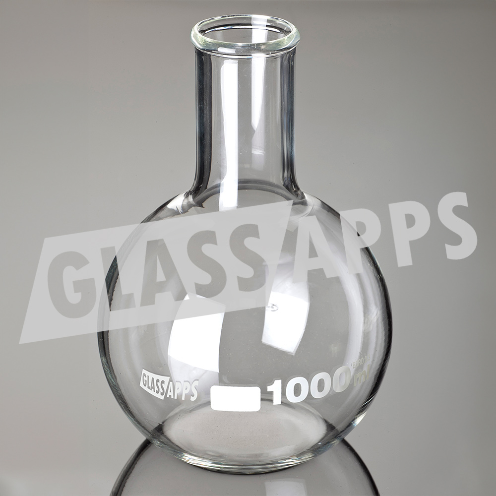 Flask Flat Bottom Narrow Neck Din Iso Glassapps