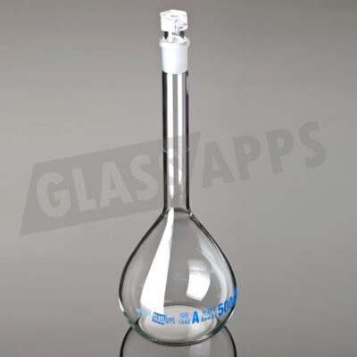 Volumetric Flask, Class-A, With Hollow glass Stopper, Batch Certificate, ISO